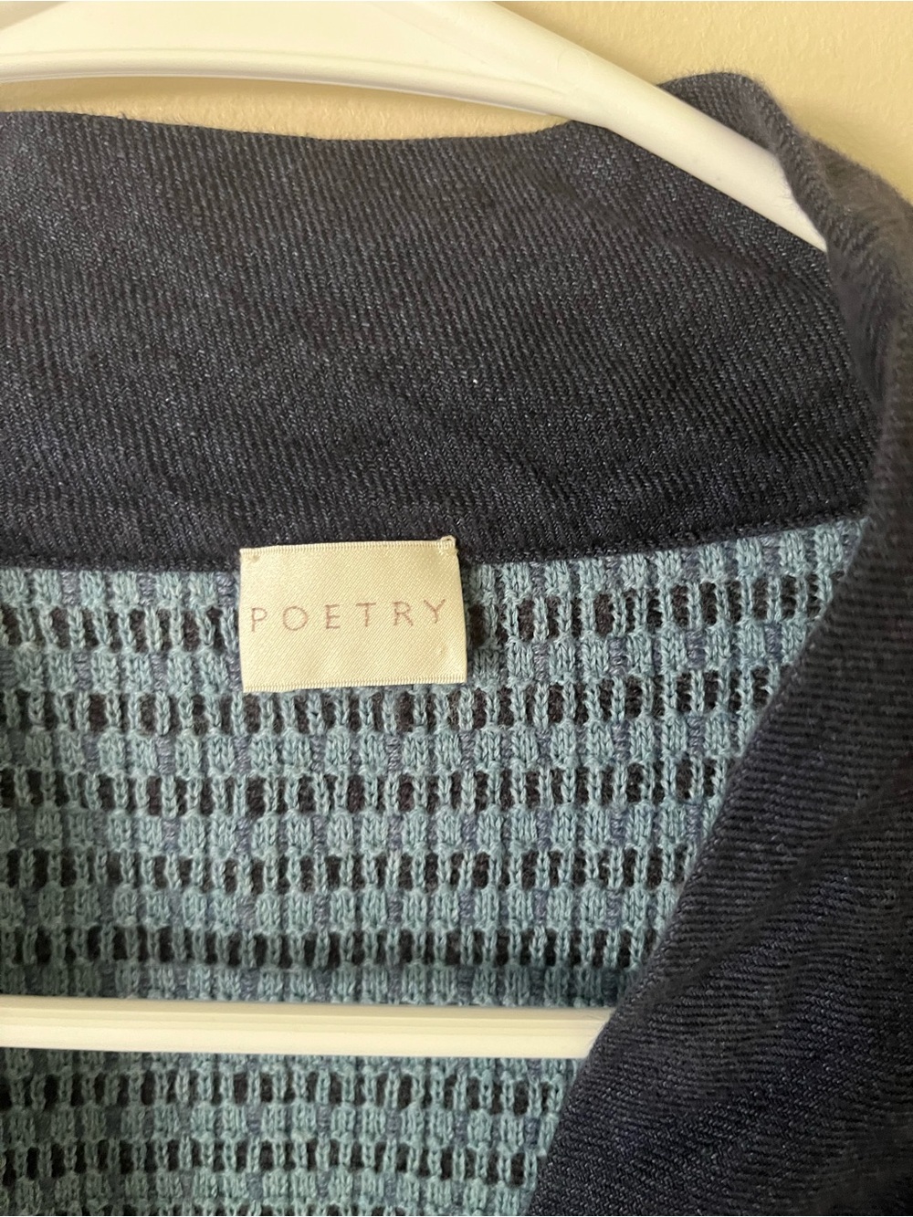 Poetry Women’s Blue Long Sleeve Knit Cardigan V Neck Sweater Size 12 Cotton EUC - Picture 4 of 7